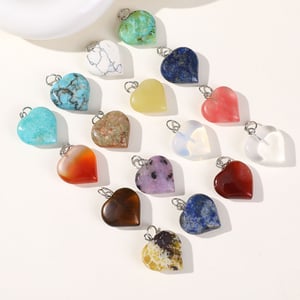 1 Piece Simple Series Simple Heart Natural Stones Jewelry Beads h5 Picture3