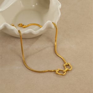 Geometric Stainless Steel Gold Color Women's Pendant Necklaces h5 Picture3
