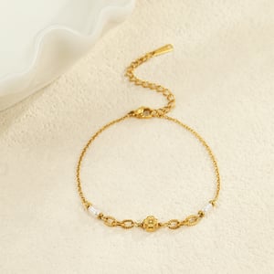 Sweet Geometric Stainless Steel Gold Color Women's Chain Bracelets h5 Picture4
