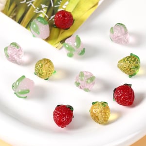 1 Piece Simple Series Sweet Plant Glass Jewelry Beads h5 Picture2