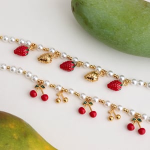 1 Piece Romantic Cherry Stainless Steel Gold Color Women's Pendant Necklaces h5 Picture4