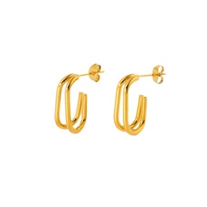 Daily Geometric Stainless Steel Gold Color Women's Stud Earrings h5 Picture5