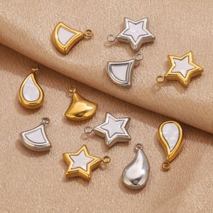 1 Piece DIY Star Shell Stainless Steel Women's Pendants h5 Picture3
