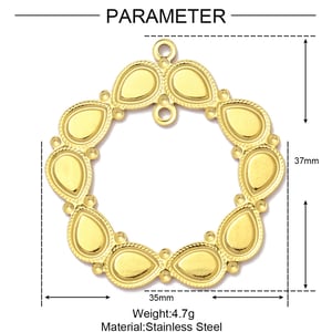 1 Piece Classic Series Daily Flower Stainless Steel Gold Color Women's Pendants h5