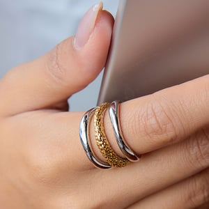 1 Piece Chic Geometric Stainless Steel Gold Color Minimalist Rings h5 Picture5