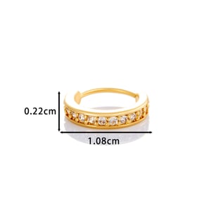 1 Piece Geometric Copper Gold Color Zircon Women's Nose Stud h5 Picture2