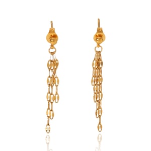 Simple Tassel Stainless Steel   Gold Color  Women's Dangle Earrings h5