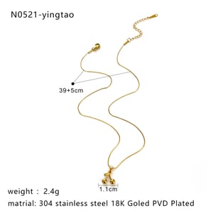 1 Piece Fruit Stainless Steel Gold Color Pendant Necklace h5 Picture2