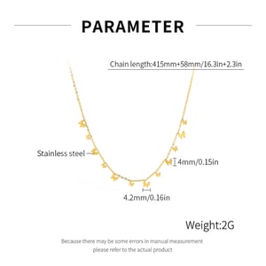 1 pezzo di collana con ciondolo a forma di farfalla in acciaio inossidabile color oro da donna h5 Immagine2