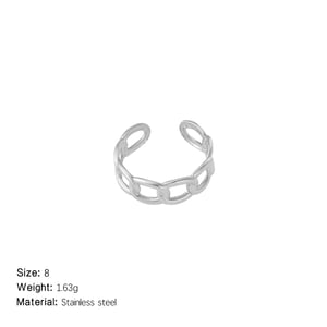 1 Piece Simple Series Classic Geometric Stainless Steel Gold Color Minimalist Rings h5 Picture2