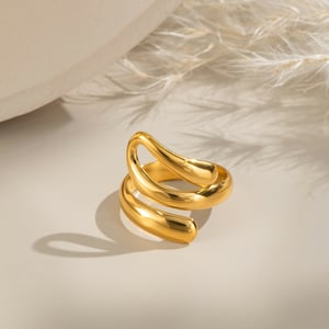 1 Piece Stainless Steel Gold Color Minimalist Ring h5 Picture2
