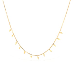 1 pezzo di collana con ciondolo da donna in acciaio inossidabile color oro con forma brillante h5 
