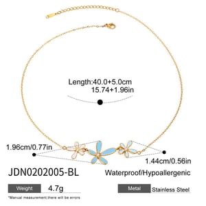 1 Stück zarte Blume Edelstahl Gold Farbe Damen Anhänger Halsketten h5 