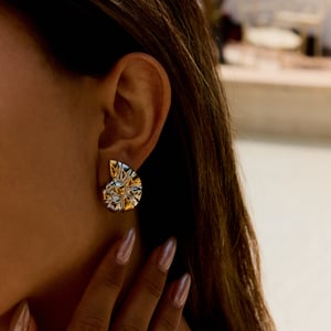 1 Pair Fashionable Shell Stainless Steel Gold Color Women's Stud Earrings h5 Picture5