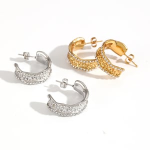 1 Pair Ins Style Stainless Steel Gold Color Hoop Earrings h5 Picture4