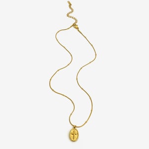 1 Piece Cross Stainless Steel Gold Color Pendant Necklace h5