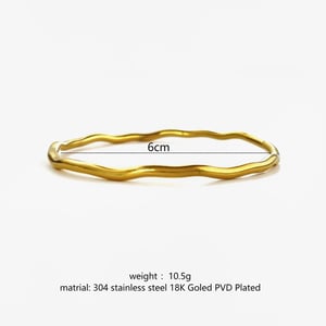 1 Piece Simple Stainless Steel Gold Color Bangle h5