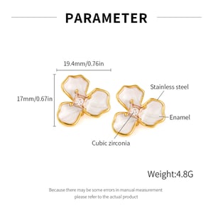 1 Paar einfache Serie Casual Blume Edelstahl Gold Farbe Damen Ohrstecker h5 Bild2