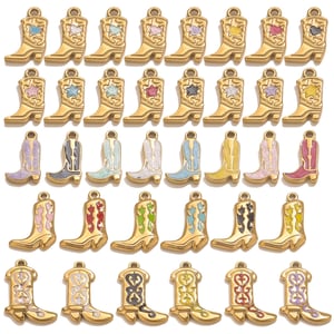 1 Piece DIY Colorful Boot Stainless Steel Gold Color Women's Pendants h5 Picture2