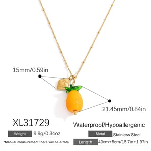1 Piece Fruit Stainless Steel Gold Color Pendant Necklace h5 Picture2