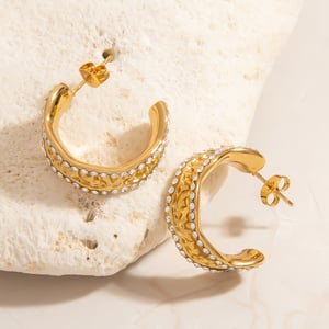 1 Pair Stainless Steel Gold Color Stud Earrings h5 Picture4