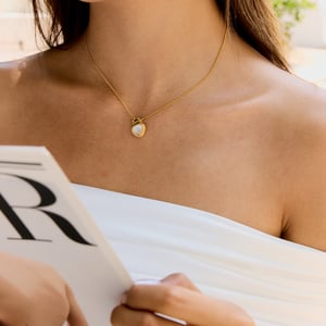 1 Piece Gorgeous Series Elegant Heart Stainless Steel Gold Color Women's Pendant Necklaces h5 Picture9