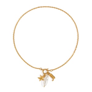 1 Piece Starfish Stainless Steel Gold Color Pearl Pendant Necklace h5 Picture5
