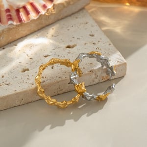 1 Piece Simple Star Stainless Steel Gold Color Minimalist Ring h5 Picture4