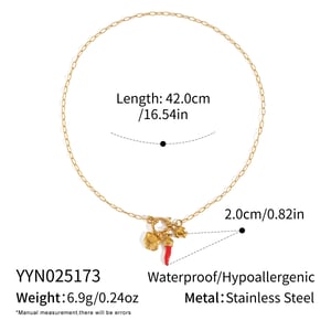 1 Piece Chill Charm Stainless Steel  Gold Color Pendant Necklace h5