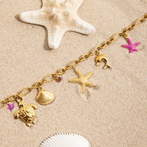 1 Piece Marine Organism Stainless Steel Gold Color Women's Pendant Necklaces h5 Picture9
