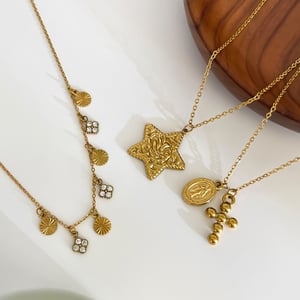 1 Piece Cross Stainless Steel Gold Color Pendant Necklace h5 Picture5