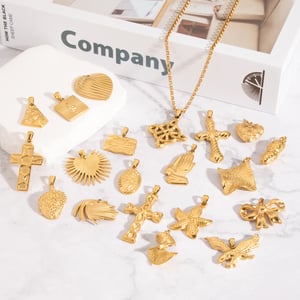 1 Stück Edelstahl Goldfarbene DIY-Anhänger h5 Bild2