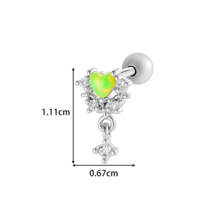 1 Piece Copper Gold Color Zircon Piercings Earrings h5 Picture2