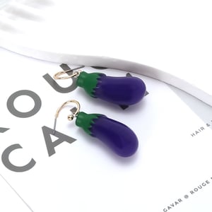 1 Pair Eggplant Resin Drop Earrings h5 Picture4
