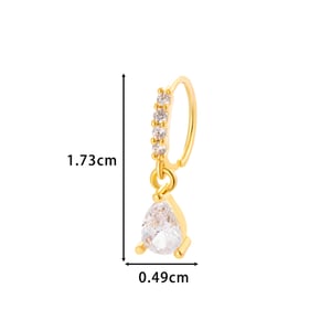 1 Piece Copper Gold Color Zircon  Nose Stud h5 Picture2
