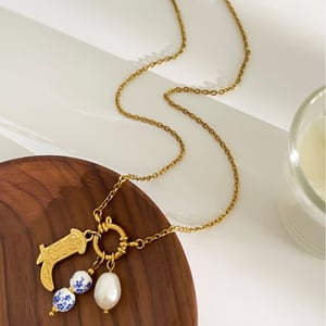 1 Piece Boots Stainless Steel Gold Color Pendant Necklace h5 Picture4