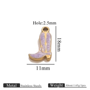 1 Piece DIY Colorful Boot Stainless Steel Gold Color Women's Pendants h5