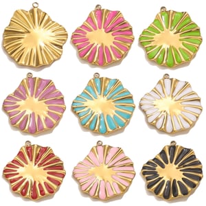 1 Piece DIY Flower Stainless Steel Women's Pendants h5 Picture4