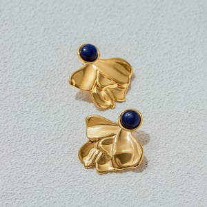 1 Pair Classic Series French Retro Flower Stainless Steel Gold Color Women's Stud Earrings h5 Picture4