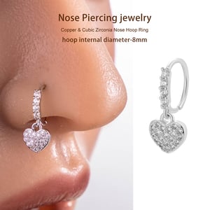 1 Piece Copper Gold Color Zircon  Nose Stud h5 Picture5