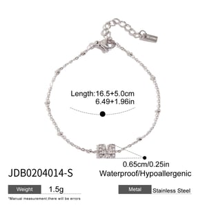 1 Piece Luxurious Series Cute Letter Stainless Steel Women's Chain Bracelets h5