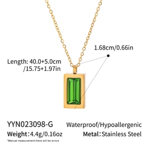 1 Piece Simple Stainless Steel Gold Color Zircon Pendant Necklace h5