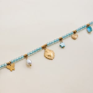 1 Stück Zarte Herz Blau Edelstahl Gold Farbe Damen Anhänger Halsketten h5 Bild8