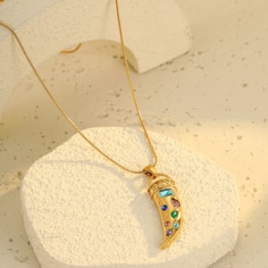 Luxe retro roestvrijstalen dameshangerkettingen met gouden hangers h5 Afbeelding3