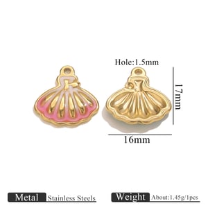 1 Piece Colorful Conch Stainless Steel Gold Color Women's Pendants h5
