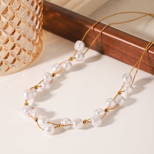 Daily Beads Edelstahl Goldfarben Perlen Damen Perlenketten h5 Bild7