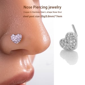 1 Piece Copper Gold Color Zircon  Nose Stud h5 Picture5