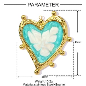 1 Piece Romantic Series DIY Heart Stainless Steel Gold Color Women's Pendants h5 Picture2
