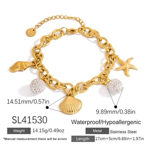 Casual Turtle Stainless Steel  Gold Color Women's Charm Bracelets h5 Picture2