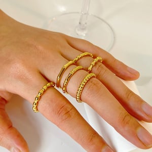 1 Piece Stainless Steel Gold Color Minimalist Ring h5 Picture2